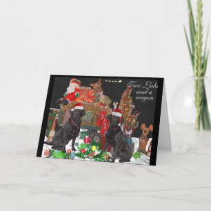 Two Labs and a Wagon Holiday Card