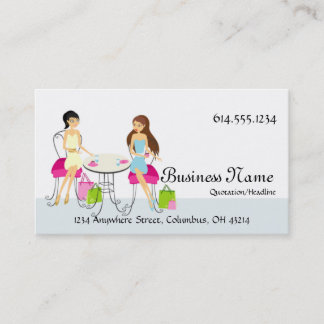 Two Ladies at Cafe Design 2 Business Cards