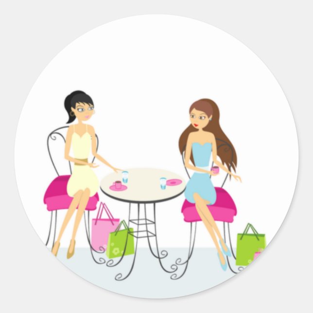 Two Ladies at the Cafe Stickers (Front)