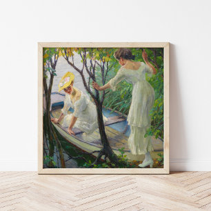 Two Ladies in a Boat Edward Cucuel Poster