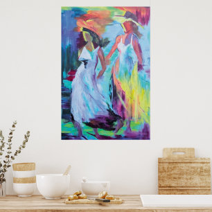 Two Ladies Painting Poster