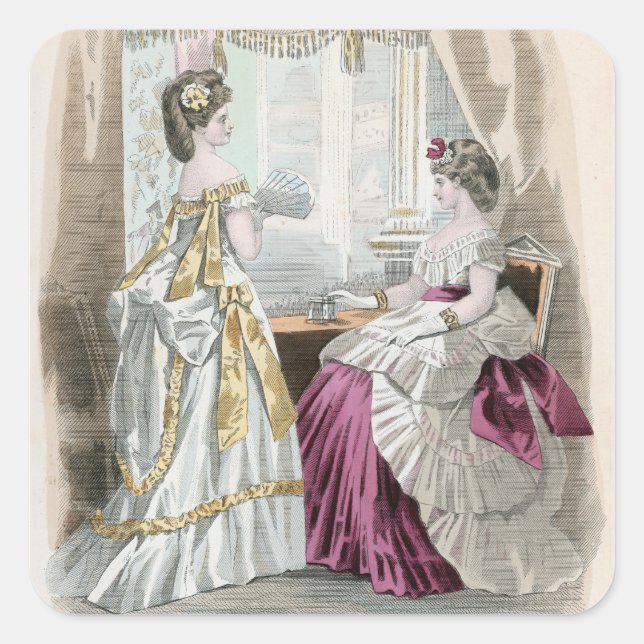 Two Ladies Square Sticker (Front)