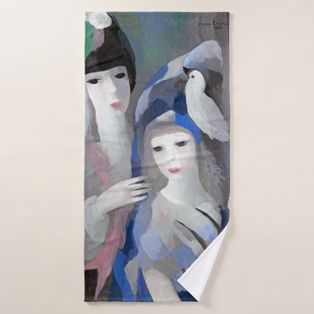 Two Lady and Dove, Marie Laurencin Bath Towel (Bath Towel)