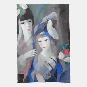 Two Lady and Dove, Marie Laurencin Tea Towel