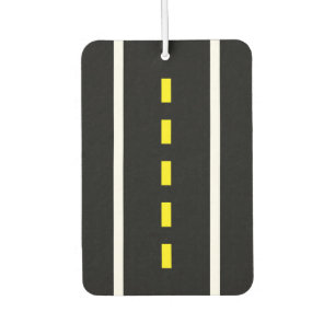 Two Lane Road Car Air Freshener (Black & White)