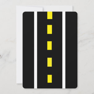 Two Lane Road Greeting Card (Black, White & Yellow