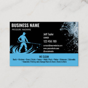 Two Languages Pressure Washing Power Washing Roof Business Card