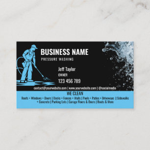 Two Languages Pressure Washing Power Washing Roof Business Card