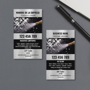 Two Languages Pressure Washing Power Washing Roof Business Card