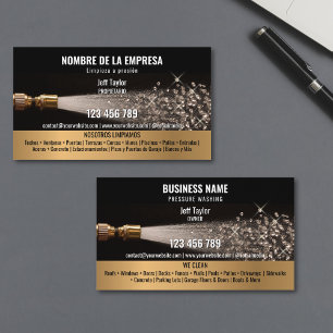 Two Languages Pressure Washing Power Washing Roof Business Card