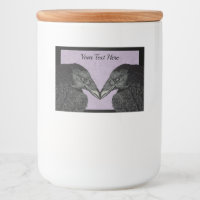 Two Large Black Crows on Purple Black Border