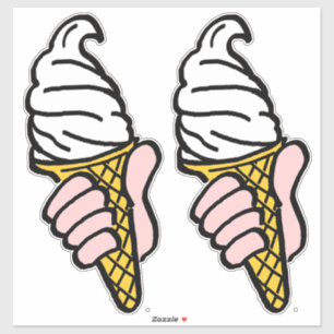Two Large Bold Graphic Pop-Art Style Ice-Creams