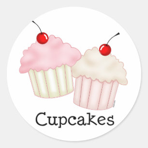 Two Large Cupcakes Classic Round Sticker