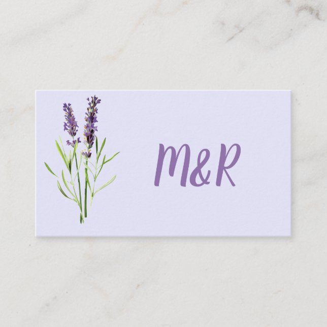 two lavenders - QR  wedding website Enclosure Card (Front)
