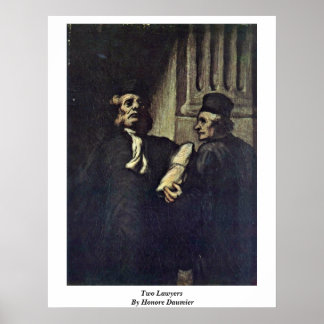 Two Lawyers, By Honore Daumier Poster