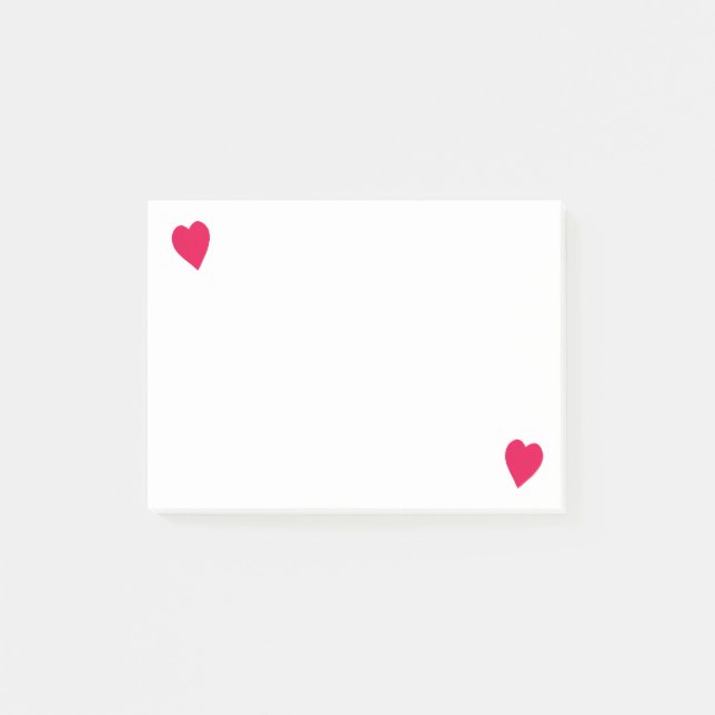 Two Leaning Red Hearts, Post It Notes (Front)