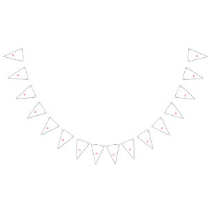 Two leaves displaying intricate red and white pat Bunting