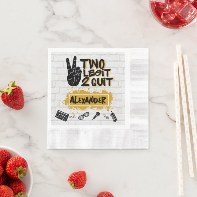 Two Legit 2 Quit Hip Hop 2nd Birthday Napkin (Insitu)