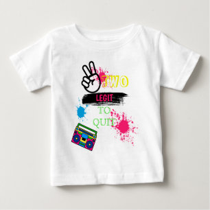 TWO LEGIT TO QUIT 2nd Birthday  Colourful Baby T-Shirt