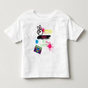 TWO LEGIT TO QUIT 2nd Birthday  Colourful T-Shirt