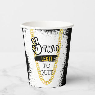 TWO LEGIT TO QUIT 2nd Birthday Paper Cups