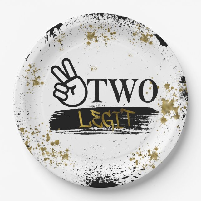 Two Legit to Quit Birthday Paper Plate (Front)