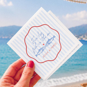 Two Less Fish In The Sea Bridal Shower Napkin