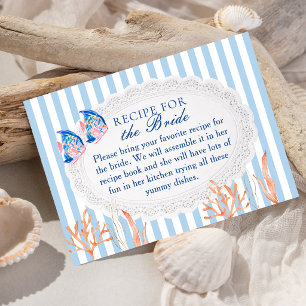 Two Less Fish in the Sea Bridal Shower Recipe Enclosure Card