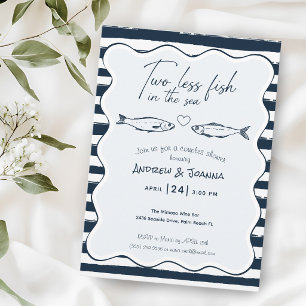 Two Less Fish In The Sea Couple Bridal Shower Invitation