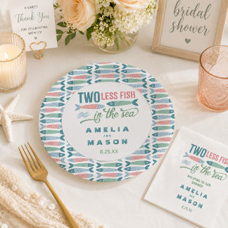 Two Less Fish in the Sea Couples Bridal Shower Paper Plate