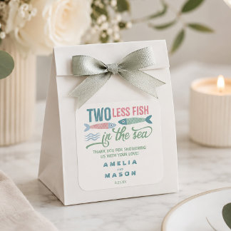 Two Less Fish in the Sea Couples Shower Thank You Square Sticker