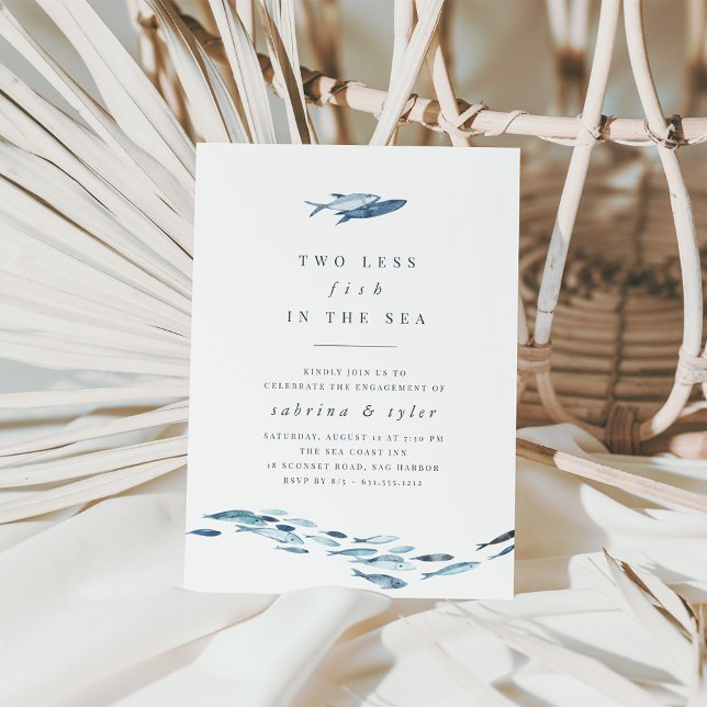Two Less Fish in The Sea Engagement Party Invitation (Creator Uploaded)