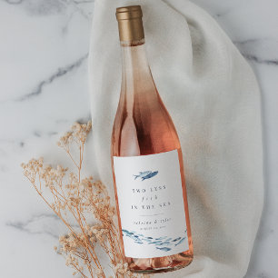 Two Less Fish in The Sea Personalised Wine Label