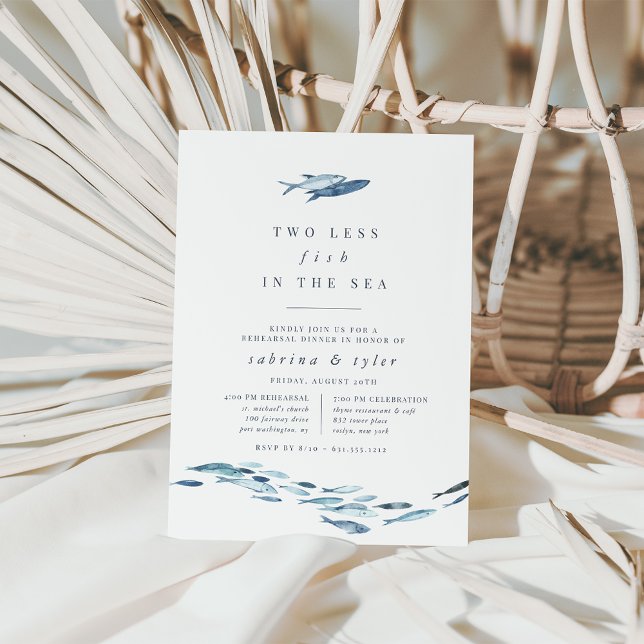 Two Less Fish in The Sea Rehearsal Dinner Invitation (Creator Uploaded)
