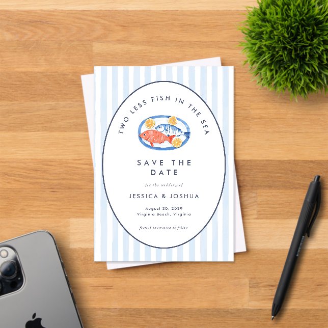 Two Less Fish in The Sea Save the Date  Acrylic Invitations (Insitu (Invitation Card))