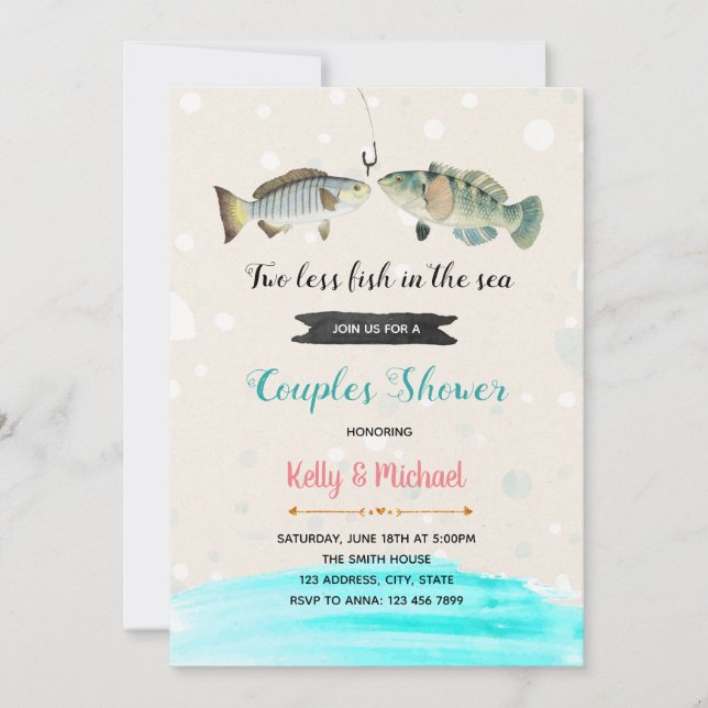 Two Less Fish in the Sea Shower invitation (Front)