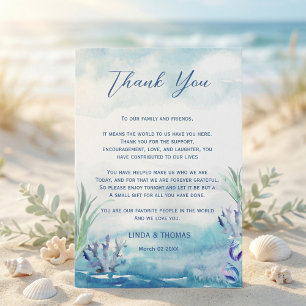 Two Less Fish in The Sea Summer Wedding Thank You Card