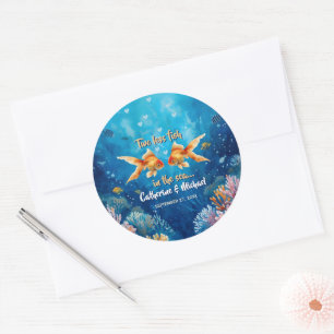 Two Less Fish In The Sea Underwater Wedding Classic Round Sticker