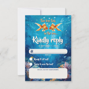 Two Less Fish In The Sea Underwater Wedding RSVP Card