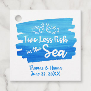 Two Less Fish in the Sea Watercolor Wedding Favour Tags
