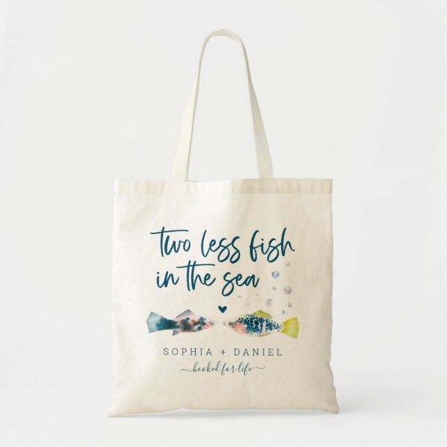 Two Less Fish In The Sea Wedding Favour Tote Bag (Front)