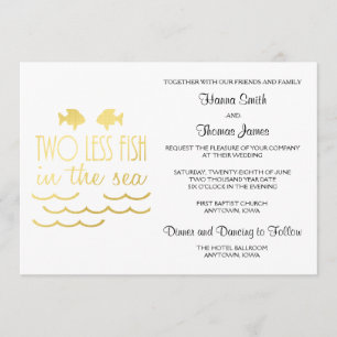Two Less Fish in the Sea Wedding Invitation