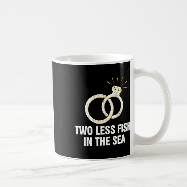 Two Less Fish In The Sea Wedding Pun Bride And Gro Coffee Mug (Right)