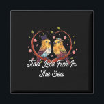 Two Less Fish In The Sea Wedding Pun Bride And Gro Magnet<br><div class="desc">Two Less Fish In The Sea Wedding Pun Bride And Groom Joke</div>