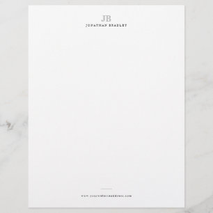 Two Letter Modern Minimalist Monogram Professional Custom Letterhead