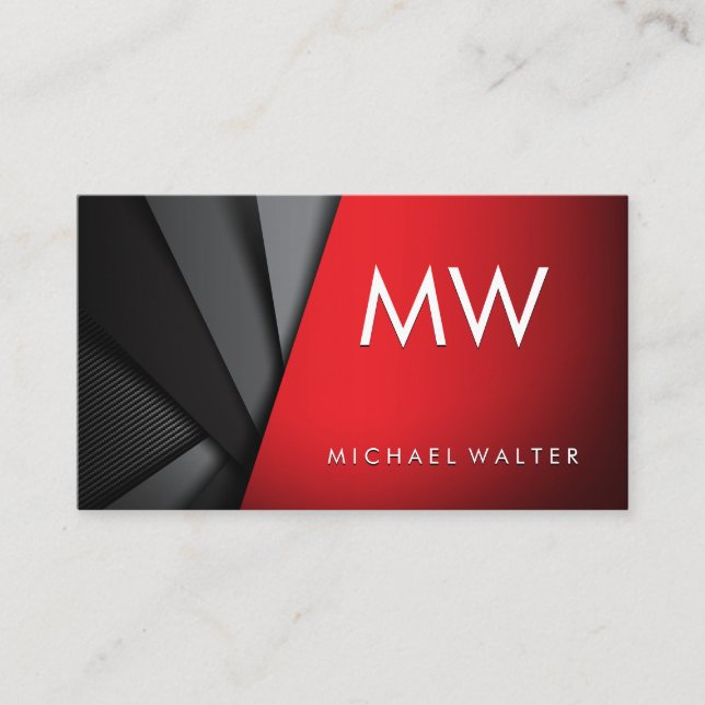 Two Letter Monogram | Abstract Background Business Card (Front)