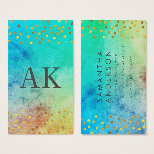 Two Letter Monogram Lush Vintage with Gold Specks (Front & Back)