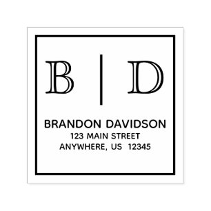 Two Letter Monogram Self Inking Stamp