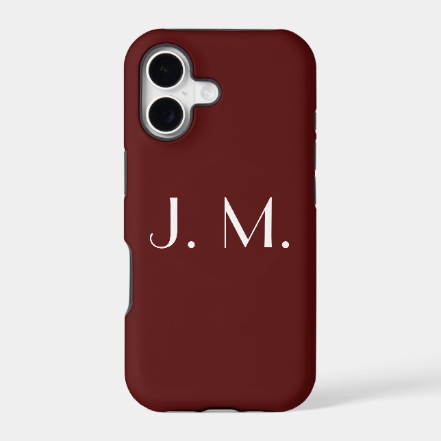 Two Letter Red White Monogram Minimal Typography (Back)