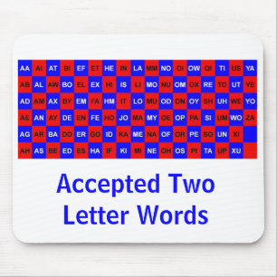 Two letter words for crosswords and games US vers. Mouse Mat
